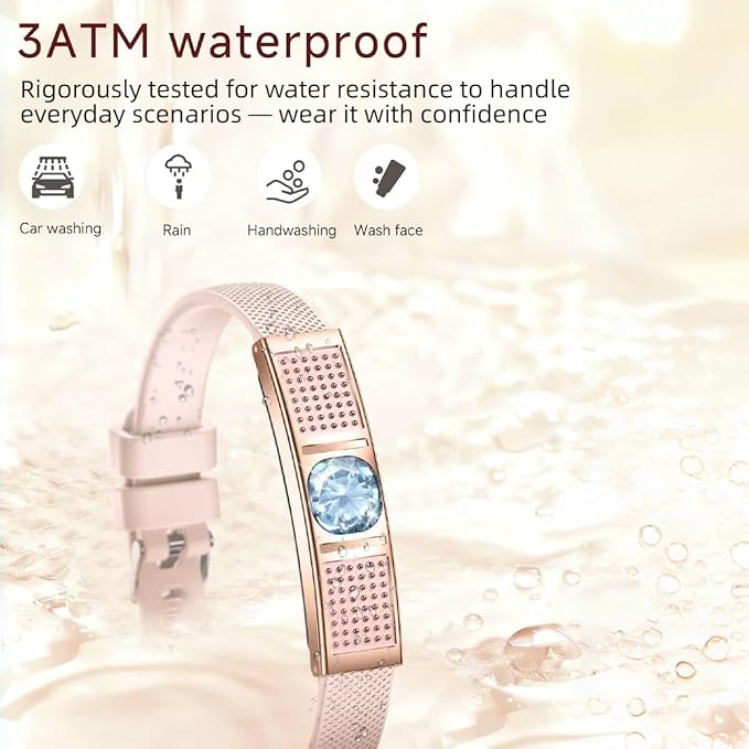 Smart Bracelet for Women,Fitness Tracker with Interchangeable Straps, Activity & Sleep Monitor with Heart Rate SpO2, Lightweight Waterproof Smart Wristband, Free App (Silver B)