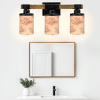 Vanity Lights for Bathroom Wall Lights for Bedroom Living Room Soft Pink Roses Floral Light Modern Bathroom Light Fixtures Wall Sconces 3 Light Home Decor