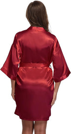 Women's Satin Short Robe Bridesmaid Bride Wedding Party Robes Silky Sleepwear Loungewear