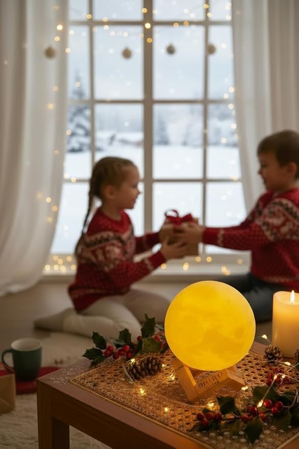 4.7 Inch Moon Lamp for Adults - 16 Color LED Light Up Moon Ball, Realistic 3D Night Light with Remote & Timer - Unique Thanksgiving & Christmas Gifts