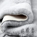 ORINOVA Faux Fur Rug 6x9 Plush Washable Area Rugs for Bedroom Fluffy Rabbit Fur Rug for Living Room Light Grey Rugs Teen Room Home Decor Rectangle