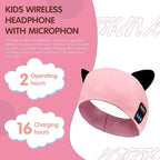Joythink Kids Bluetooth Headband Headphones Sleep Mask Wireless Earphones Built in Thin Speaker Adjustable Sports Headset Sleep Headband for Girls Boys Toddler Children Baby Travel Study Pink
