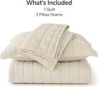 BEDELITE Velvet Quilt Set King Size - Luxury Velvet Comforter Bedding Set 3 Pieces, Soft Cozy Cream White Oversized Bedspread Coverlet for All Seasons with 2 Pillow Shams