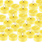 Fclayvts 3.5-Hour 100 Pack Citronella Tealight Candles, Outdoor and Indoor Summer Scented Candle,Natural Soy Wax Candle for Home Patio Garden Yard Balcony,BBQ Birthday Emergency