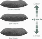 CHxxy Side Sleeper Pillow for Neck and Shoulder Reilef, Ergonomic Design Medium Firm Pillow, Queen Size Bed Pillows for Sleeping, Cross Cut Memory Foam Pillows for Back, Stomach and Side Sleepers