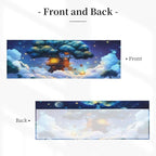Whimsical Treehouse in Dreamy Night Sky Curtain Valance Peach Skin Velvet Printed Window Valance with Rod Pocket Light Filtering for Kitchen Bathroom 54x18in