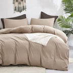 CLOTHKNOW Khaki Comforter Sets Twin/Twin XL 3Pcs Champange Bedding Comforter Sets Light Brown Twin Comforter Soft Tan Comforter Sets