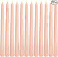 12 Pack 10 inch Soft Peach Taper Candles, Unscented Dripless Candlesticks Bulk for Home Dinner Wedding Romantic, Long-Lasting Burn Time of 7-8 Hour