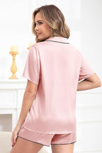 Women's Pajamas Set Sleepwear with Short Sleeve Top & Elastic Waist Shorts