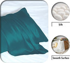 Mulberry Silk Pillowcase for Hair and Skin Pillow Case with Hidden Zipper Soft Breathable Smooth Cooling Silk Pillow Covers for Sleeping (Teal, King,1Pcs)