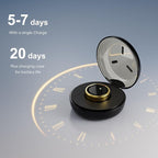 POBOVi Smart Ring for Women Men- Sleep/Fitness/Stress/Heart Rate Tracker- Menstrual Records - 7 Days Battery Life - Wireless Charging - No APP Subscription - iOS & Android Compatible (Gold, Size 8)