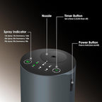 Waterless Essential Oil Diffuser, Battery Powered Mini Scent Air Machine, Aromatherapy Mist Diffuser for Home Room Car Office (Black Aluminum Alloy) (Grey)