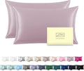 Silk Pillow Cases 2 Pack,Soft Breathable and Sliky Queen Size Pillow Cases Set of 2,Natural Mulberry Silk Pillowcase Set of 2 for Hair and Skin with Hidden Zipper (Lavender,20"X 30",2pcs)