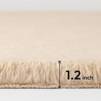 Ashler Faux Fur Rug, Upgraded Soft Faux Rabbit Fur, Beige Area Rugs, 2 x 3 Feet, Machine Washable Nursery Decor Throw Rugs for Bedroom, Kids Room, Living Room