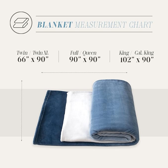 Elegant Comfort Luxury Velvety Feel Blanket, All-Season Lightweight Blanket, Ultra Plush, Soft, Cozy-Fuzzy Flannel Fleece for Couch, Sofa, Bed, Travel, Ombre Design, Twin/Twin XL, Blue