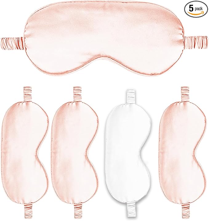 Sleep Masks 5PACK Silk Eyes Cover Satin Eye Mask Silky Blackout Soft Blindfold Sleeping Eyeshades Covers Bridesmaid Gifts