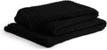 YnM Chunky Cotton Knit Throw Blanket, Cable Knit Throws for Bed Couch Sofa, Comfy & Relaxing, Decorative Piece for Farmhouse Modern Boho Rustic Scandinavian Chic Vibe, Black 60x80 Inches