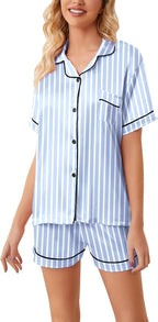 Girls & Womens Satin Pajamas Set, Silk Button-Down Sleepwear 2 Piece Nightwear, 3 Years - Women XXL