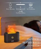 Flame Air Diffuser Humidifier,Upgraded Scent Diffuser for Essential Oils,Ultrasonic Aromatherapy,Fire Mist Humidi with 2 Brightness,Auto-Off Function for Room Home Office(Black)