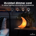 d'aplomb 100% Authentic Natural Himalayan Salt Lamp;Hand Carved Moon Pink Crystal Rock Salt from Himalayan Mountains; Dimmer Cord; 5 lbs
