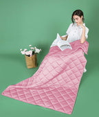 ZZZhen Cooling Weighted Blanket by Bamboo - Noticeable Cold Hand Feel for Summer - Utral-Soft and Breathability 100% Bamboo Pink, 48''72'' - 15LB