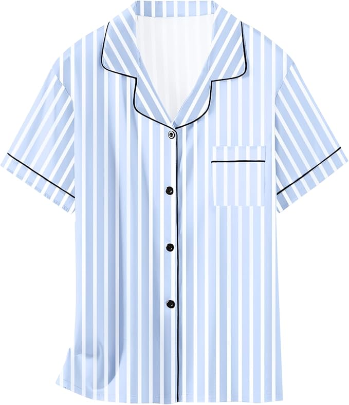 Girls & Womens Satin Pajamas Set, Silk Button-Down Sleepwear 2 Piece Nightwear, 3 Years - Women XXL