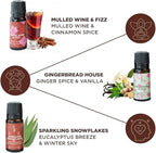 Folkulture Christmas Essential Oils for Diffuser for Home|Set of 6-2 Fl Oz | Fragrance Oils - Christmas Scents|Vanilla, Cinnamon, Pine & Eucalyptus | Gifts for Women