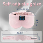 Soft Sleep Eye Mask Bluetooth Headband Wireless Headphones, SYPVRY Adjustable Sleep Mask for Sleeping Meditation Insomnia Night Mask Music Eye Cover for Side Sleepers Airplane Travel, Pink
