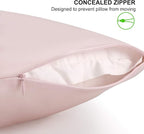 ALASKA BEAR Silk Pillowcase 200% Good Looks on You for Hair and Skin Care Soft Pillow Case with Random Color Scrunchie Gift Set Queen (1pc, Pale Pink)