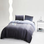 Luxlovery Grey Black Velvet Comforter Full Gradient Flannel Bedding Set Full Men Boys Grey White Winter Warm Blanket Quilts Thick Warm Modern Comforter Set