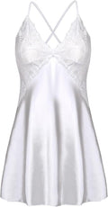 Avidlove Women Lingerie V Neck Sexy Nightwear Satin Sleepwear Lace Chemise Mini Babydoll Nightgown