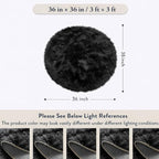M&D Home Essentials Luxury Cloud-Soft Round Fluffy Rug 36 Inch Plush Bedside Accent Rug for Bedroom, Dorm & Cozy Small Spaces, Ultra Soft Faux Fur Feel