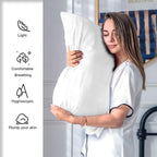 Silk Pillow Cases 2 Pack,Soft Breathable and Sliky Queen Size Pillow Cases Set of 2,Natural Mulberry Silk Pillowcase Set of 2 for Hair and Skin with Hidden Zipper (White,20"X 30",2pcs)