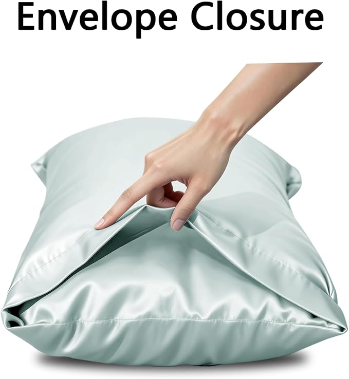 Vielit Satin Body Pillow Pillowcase 1pc,Silky Body Pillow Cover Similar to Silk Pillow Cases Soft Body Pillow Case 20x54 & Envelope Closure,Gift for Women Men Sage Green & 1 Satin Scunchie