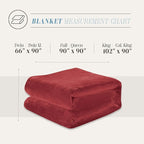 Elegant Comfort Luxury Velvety Feel Blanket, All-Season Lightweight Blanket, Ultra Plush, Soft, Cozy-Fuzzy Flannel Fleece for Couch, Sofa, Bed, Travel, Solid Design, Full/Queen, Burgundy