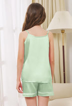 Umeyda Girls & Womens Pajamas Set Sleeveless Camisole Tank Top and Shorts 2 Piece Sleepwear Summer Outfits