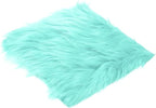 PATIKIL 12" Locker Rug, Small Area Rug Mini Faux Fur Rugs Small Locker Carpet Soft Fluffy Tiny Photography Props Square for Nail Photo Tabletop Background Picture Decoration, Cyan Blue