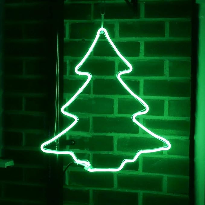 JIGUOOR EL Wire Battery Pack 9.8ft / 3m Bright Neon Light Strip 360° Illumination Neon Tube Rope Lights for DIY, Festival, Party Decoration, Pub, Halloween, Chrismas (9.8ft / 3m, Green)