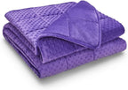 TONGDADA Minky Weighted Blanket | 40''x60'',7lbs | Cozy and Soft Minky Weighted Throw Blanket | Luxury Velvet with Premium Glass Beads | Violet Minky