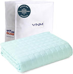 YnM 20lbs Weighted Blanket for Adults, Heavy Bed Throw Blanket with Cooling Glass Beads for All Season Use, Ideal for ~190lbs (60x80 Inches, Queen, Mint Green)