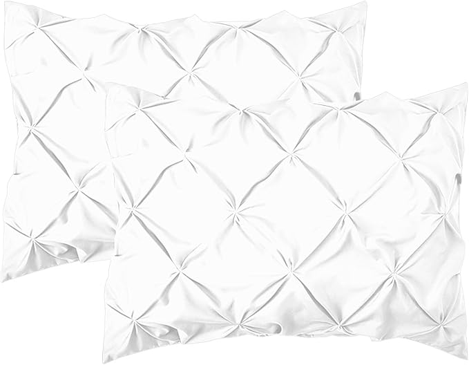 Elegant Comfort 8-Piece Pinch Pleated Comforter Set - All Season Complete Bed in a Bag, Includes 4pc Smart Sheet Set, Bed Skirt, Comforter, Matching Pillowcases and Shams, King/Cal King, White