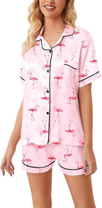 Girls & Womens Satin Pajamas Set, Silk Button-Down Sleepwear 2 Piece Nightwear, 3 Years - Women XXL