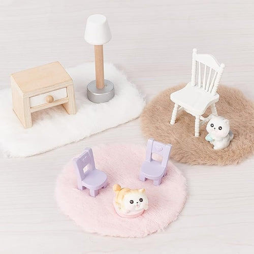8 Pcs 3 Shapes Mini Plush Carpet, Mixed Color Mini Faux Fur Rug Fuzzy Plush Rug Minihouse Decoration Accessories for Living Room Nursery Home Decoration