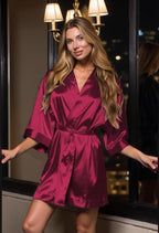 Turquaz Women's Bride Bridesmaids Silky Robe Satin Kimono Robes for Women Lingerie