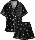 Girls & Womens Satin Pajamas Set, Silk Button-Down Sleepwear 2 Piece Nightwear, 3 Years - Women XXL