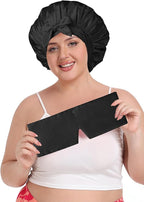 Double Layer Satin Bonnet with Detachable Eye Mask Night Cap for Curly Braids Hair Reduces Frizz Locks in Moisture