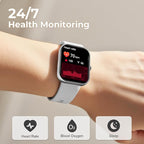 Smart Watch for Men Women, 1.83" HD Touchscreen Fitness Watch with Bluetooth Call & Message Notifications, 110+ Sport Modes, 24/7 Heart Rate/Sleep Monitor, IP68 Waterproof Fitness Tracker, Silver Gray