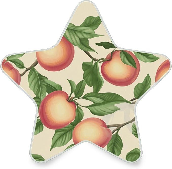 susiyo Plug in Night Light Peaches Fruits Seamless Cute Star Shape Nightlight for Bedroom Hallway Stairs