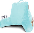 Clara Clark Reading Pillow with Shredded Memory Foam for Sitting Up in Bed and Couch, Back and Arms Adjustable Support for Adults & Teens Backrest Pillows for Reading, with Washable Cover Light Blue