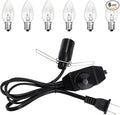Salt Lamp Cord Replacement 1 Pack with Dimmer Switch 5 feet Lamp Cord and 6-Pack Halogen Salt Lamp Bulbs(15 Watts)